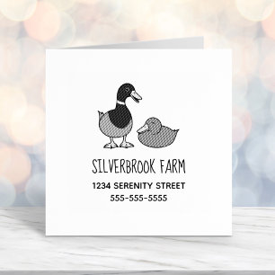 Pair of Mallard Ducks Farm Address Self-inking Stamp