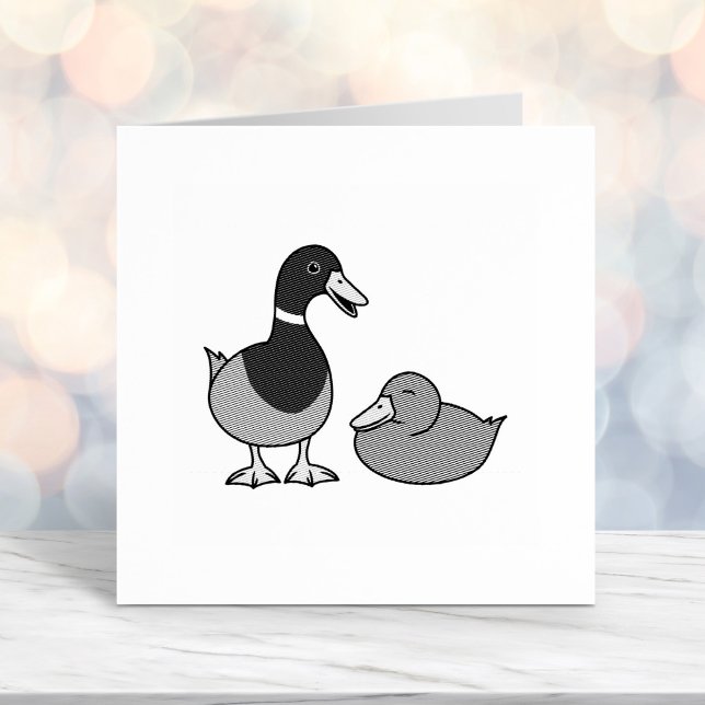 Pair of Mallard Ducks Self-inking Stamp (Creator Uploaded)