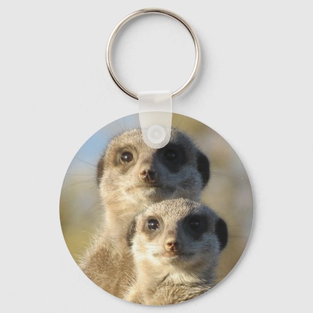 Pair of Meerkats Cute Photo Key Ring (Front)