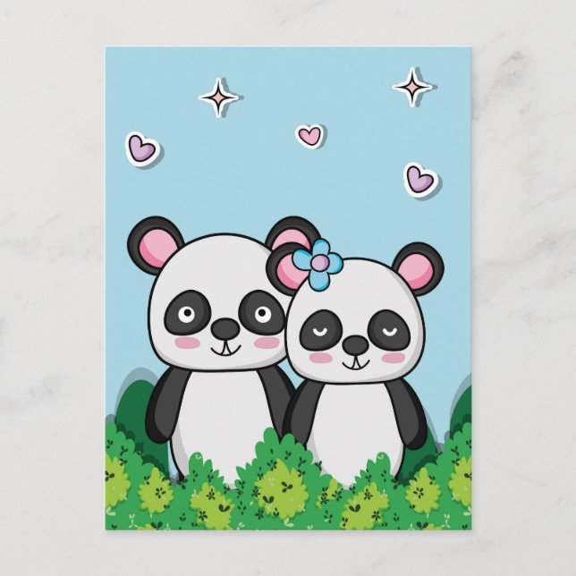 Pair of Pandas Postcard (Front)
