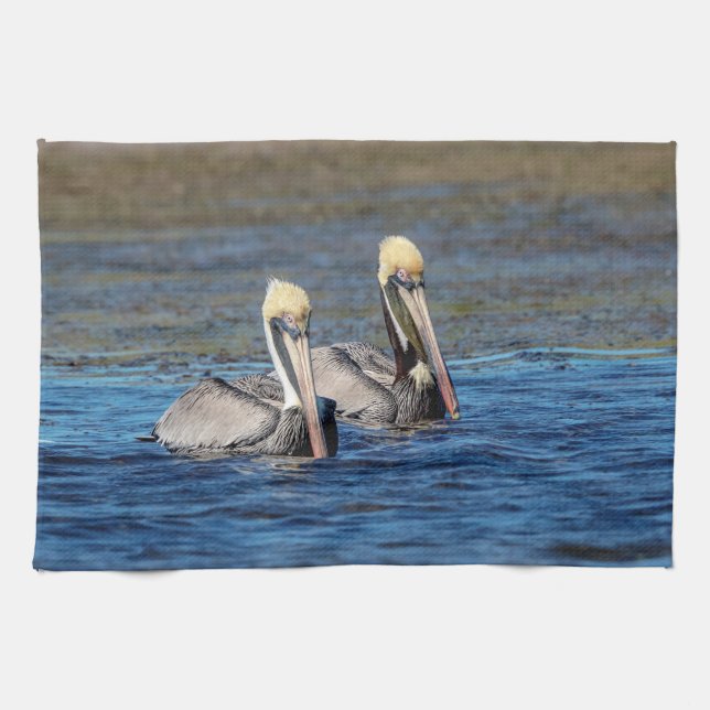 Pair of Pelicans Tea Towel (Horizontal)