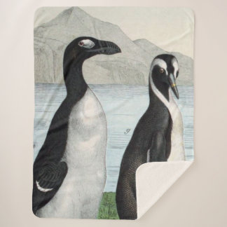 Pair Of Penguins -  Beach Towel Sherpa Blanket