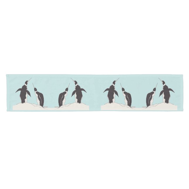 pair of penguins short table runner (Horizontal)
