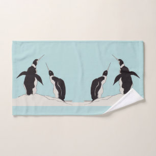pair of penguins x 2 bath towel set