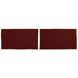 Pair Of Pillowcases Covers - Red Tartan