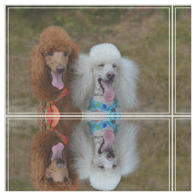 Pair of Poodles Fabric (Close Up)