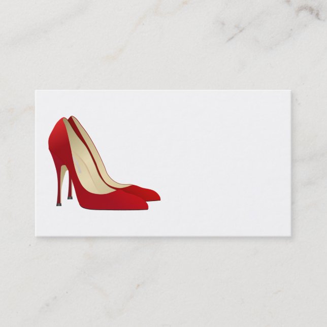 pair of red high heel pumps business card (Front)