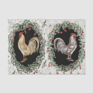 Pair of Roosters Tissue Paper