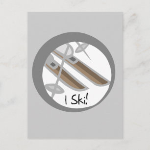 Pair of Skis I Ski T-shirts and Gifts Postcard