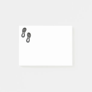Pair of sportive shoes print post-it notes