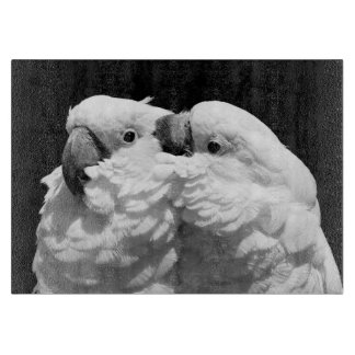 Pair of umbrella cockatoos cutting board
