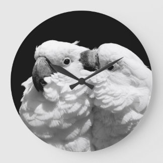 Pair of umbrella cockatoos large clock