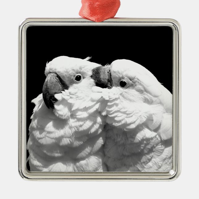 Pair of umbrella cockatoos metal tree decoration (Front)