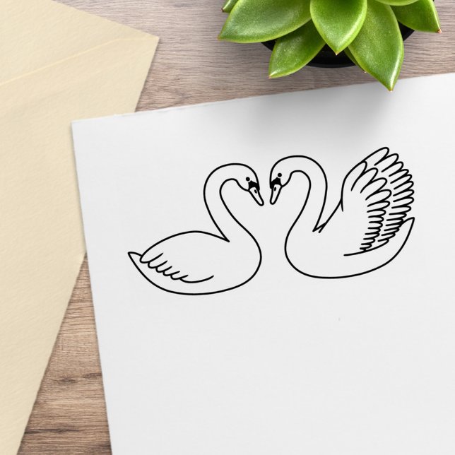 Pair of White Swans Rubber Stamp (Creator Uploaded)