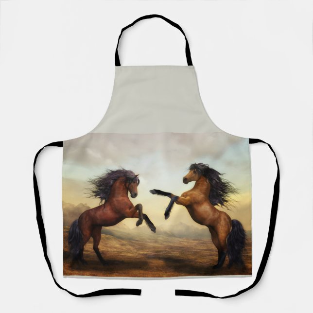 pair of wild horses  apron (Front)