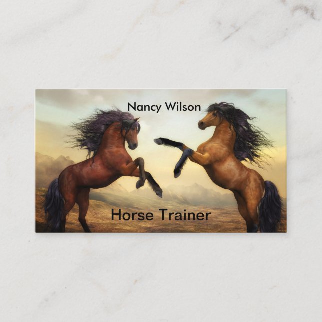 pair of wild horses  business card (Front)