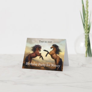 pair of wild horses invitation
