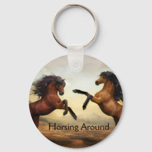 pair of wild horses keychain