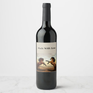 pair of wild horses   wine label