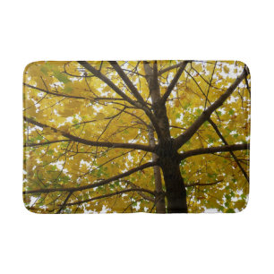 Pair of Yellow Maple Trees Autumn Nature Bath Mat