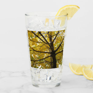 Pair of Yellow Maple Trees Autumn Nature Glass