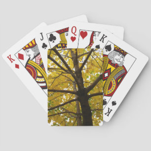 Pair of Yellow Maple Trees Autumn Nature Playing Cards