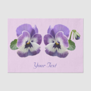 Paired Pansies Your Own Text Gift Wrapping Tissue Paper