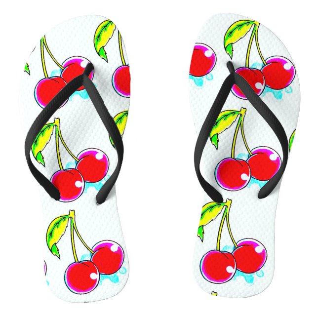 paired red cherries  design jandals (Footbed)