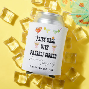 Pairs Well Divorce Papers Cocktail Brunch Party Can Cooler