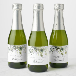 Pairs Well With Being A Bridesmaid Bottle Labels