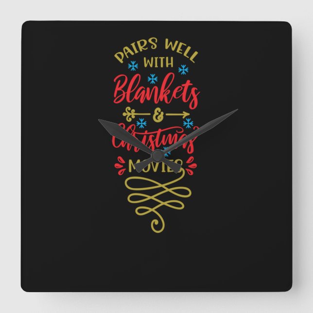 pairs well with blankets square wall clock (Front)