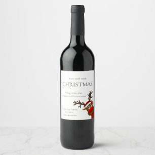 Pairs Well With Christmas Wine Label