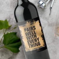 PAIRS WELL WITH EVERYTHING Text Gold Foil on Black