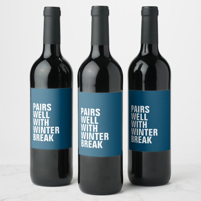 Pairs well with funny navy blue wine label (Bottles)