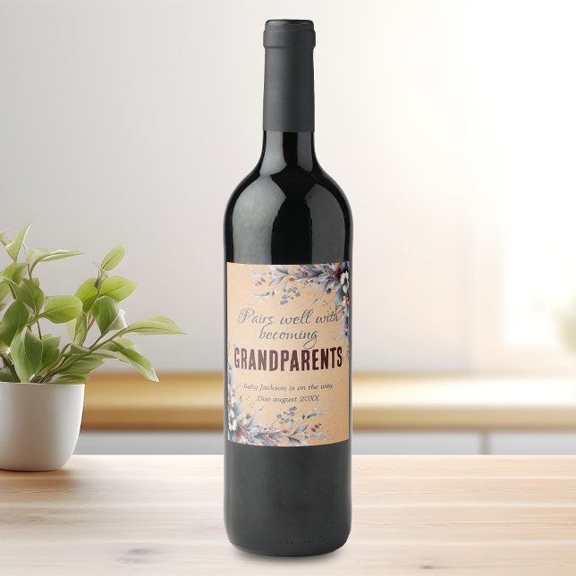 Pairs well with grandparents Wine Label Set (Creator Uploaded)