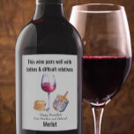 Pairs well with Latkes Hanukkah Funny Gift Wine Wine Label<br><div class="desc">This design was created though digital art. It may be personalized in the area provided or customizing by choosing the click to customize further option and changing the name, initials or words. You may also change the text color and style or delete the text for an image only design. Contact...</div>