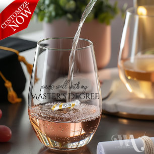 Pairs Well with my Degree   Stemless Wine Glass