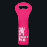 Pairs well with summer break funny gift wine bag<br><div class="desc">Want to know what this wine pairs well with? Summer break. At home with the kids. All day. Every day. Or family trips. Anything goes on this hilarious customisable wine bag! Great for a funny mum gift or even an end of the school year teacher or principal gift. The funny...</div>