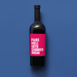 Pairs well with summer funny pink wine label<br><div class="desc">Want to know what this wine pairs well with? Summer break. Or family trips. Anything goes on this hilarious customisable wine label! Great for a funny mum gift or even an end of the school year teacher or principal gift. The funny wording is up to you or you can leave...</div>