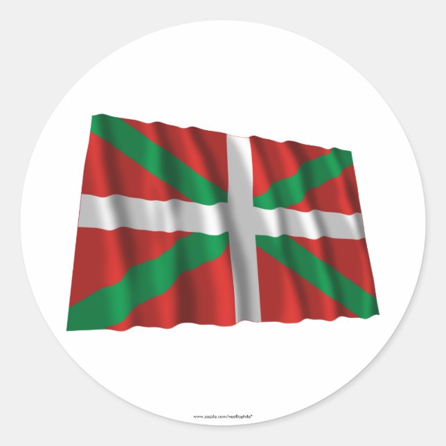 País Vasco (Euskadi) waving flag Classic Round Sticker (Front)