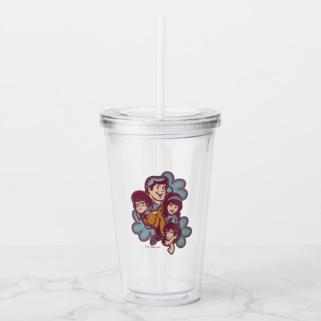 Paisely Flower Scooby-Doo and the Gang Acrylic Tumbler (Front)