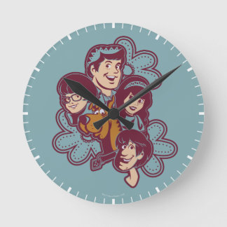 Paisely Flower Scooby-Doo and the Gang Round Clock