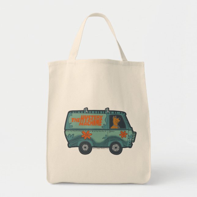 Paisely Scooby-Doo Driving Mystery Machine Tote Bag (Front)