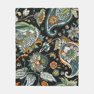 Paisley. A seamless pattern based on the tradition Fleece Blanket