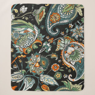 Paisley. A seamless pattern based on the tradition Sherpa Blanket