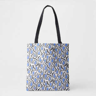 Paisley Abstract 230523 - Baby Blue, B&W Tote Bag