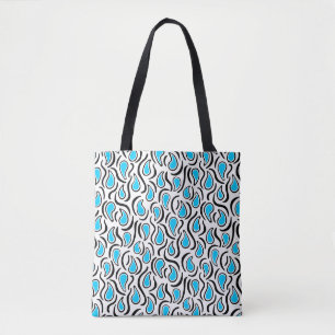 Paisley Abstract 230523 - Sky Blue, B&W Tote Bag
