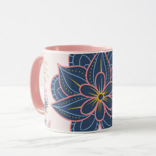 Paisley Art, Blue and Purple Graphic Mug