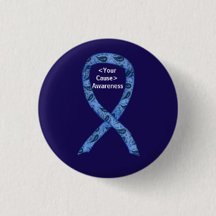 Paisley Awareness Ribbon Custom Button Art Pins