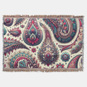 Paisley Background Pattern Throw Blanket